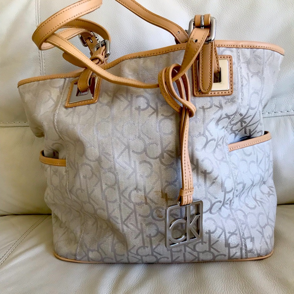 Calvin Klein monogram shoulder tote bag